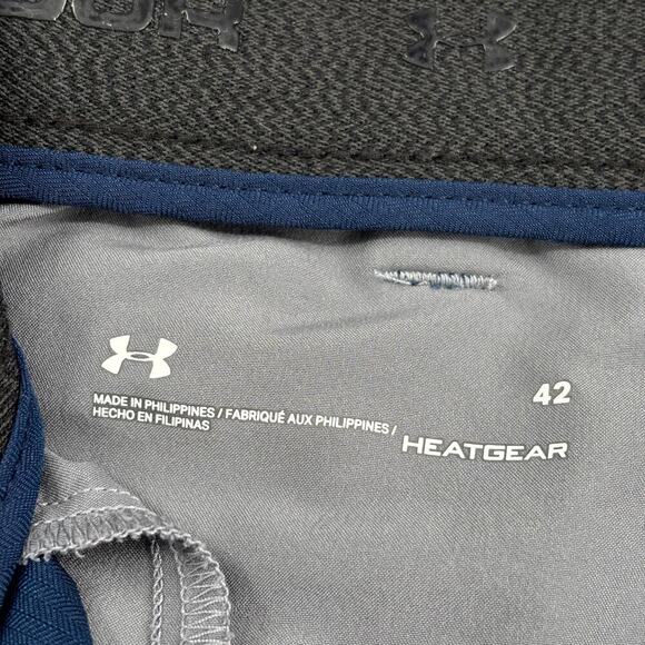 Under Armour Shorts Mens Size 42 Blue Flat Front HeatGear Pockets Performance - Picture 4 of 11